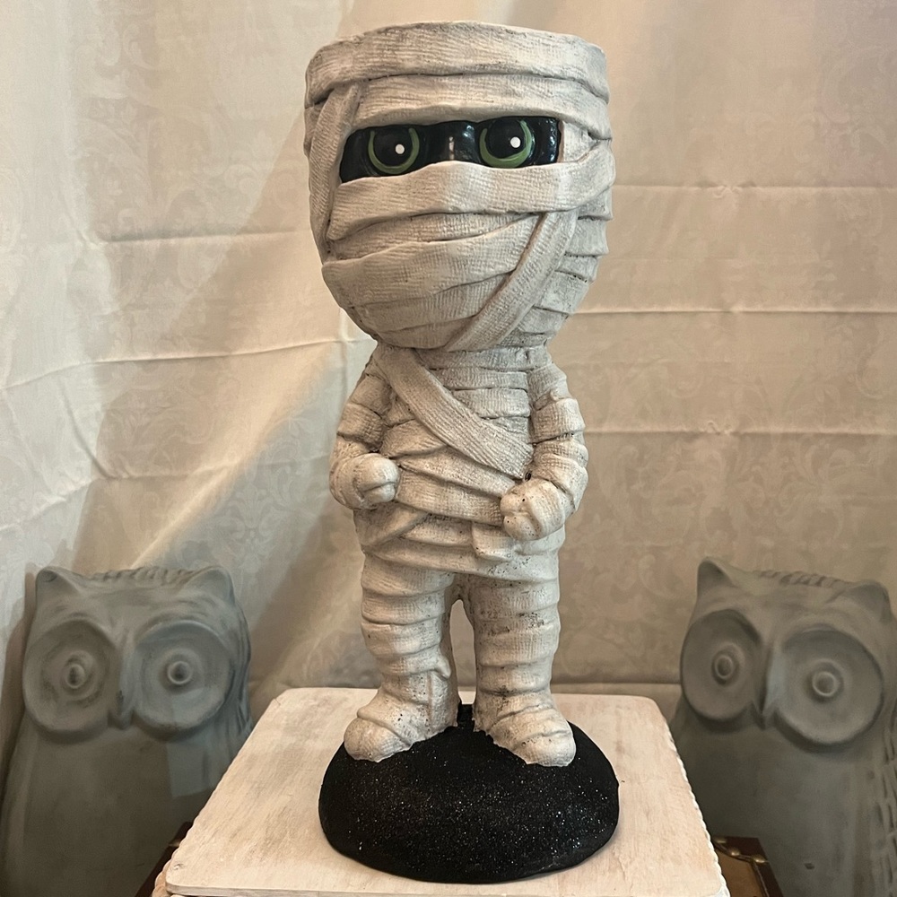 Toil and Trouble Mummy Halloween Candy Dish